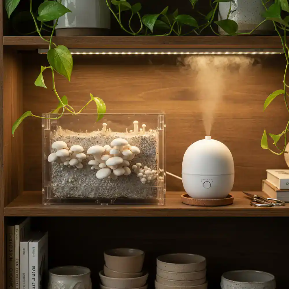 Home mushroom cultivation station